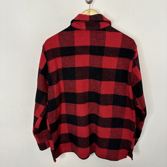 Sweet Lovely By Jen Woman M Buffalo Plaid Red Black Shacket Shirt Button - Picture 5 of 6